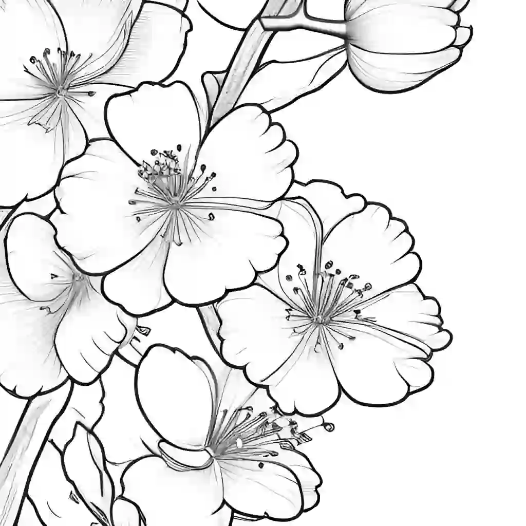 Cherry Blossom in Spring coloring pages